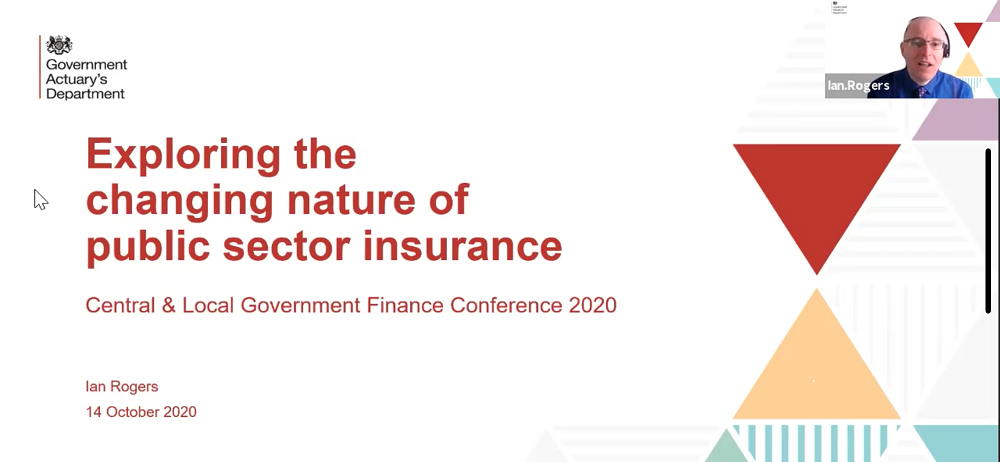 Introductory slide to a webinar on the changing nature of public sector insurance.